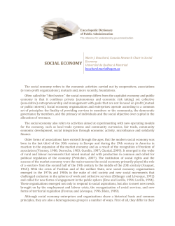 social economy - Dictionnaire encyclop&eacute;dique de l`administration