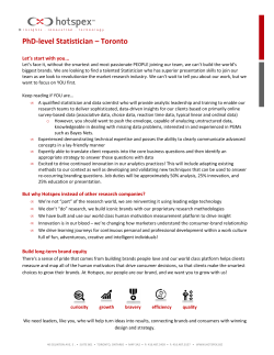 Data Scientist/Statistician