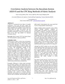 and the UPC Ring Methods of Fabric Analysis
