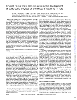 Crucial role of milk-borne insulin in the development of pancreatic