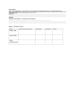 situational attribution v. dispositional attribution Theories