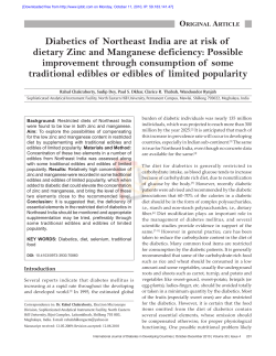 Diabetics of Northeast India are at risk of dietary Zinc