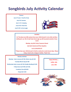 Themes June 27-July 1: Fourth of July July 4-8: Summer July 11