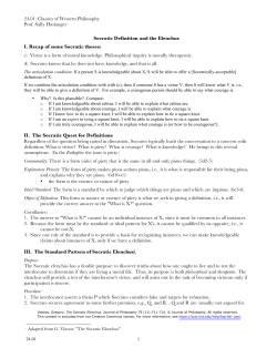 Socratic Definition and the Elenchus