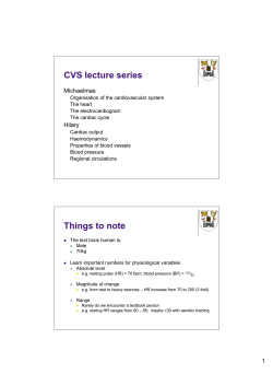 1. Organisation of the cardiovascular system0809