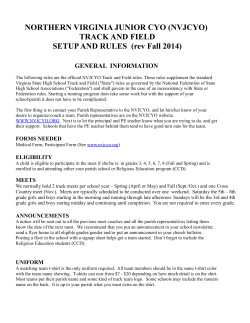 Track and Field rules - Catholic Diocese of Arlington