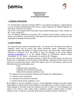EUROVISION 201 7 REGULATION on the National