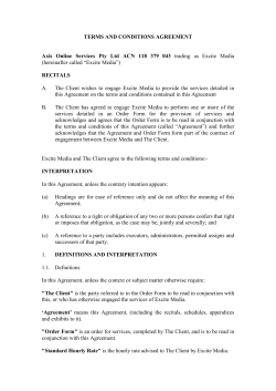 TERMS AND CONDITIONS AGREEMENT Axis Online Services Pty