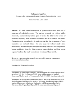 Endangered aquifers: Groundwater management under threats of