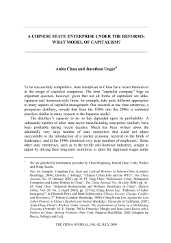 A CHINESE STATE ENTERPRISE UNDER THE REFORMS: WHAT