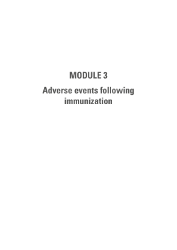 MODULE 3 Adverse events following immunization