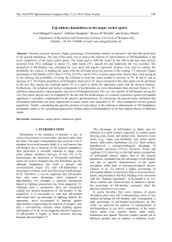 Top athletes handedness in the major racket sports