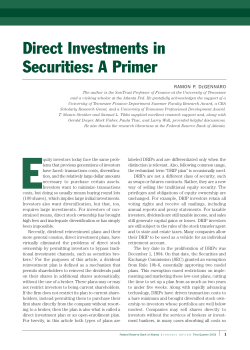 Direct Investments inSecurities: A Primer