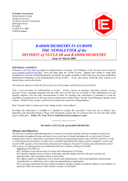 Radiochemistry in Europe - Royal Society of Chemistry