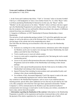 Juventus Membership Terms and Conditions