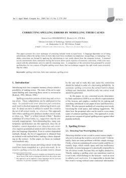 correcting spelling errors by modelling their causes