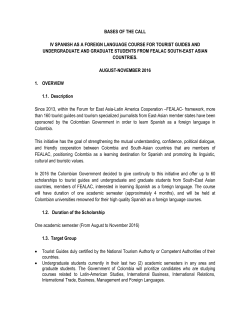 SPANISH AS A FOREIGN LANGUAGE 2016 Program Details