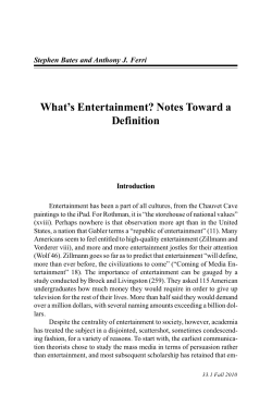What`s Entertainment? Notes Toward a Definition