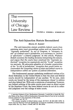 The Anti-Injunction Statute Reconsidered
