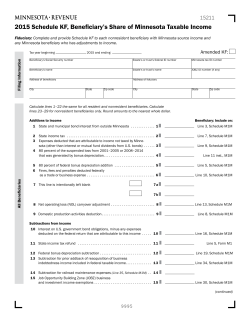 2015 Beneficiary`s Share of Minnesota Taxable Income