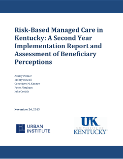 Risk-Based Managed Care in Kentucky: A Second Year