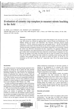 Evaluation of ceramic cup samplers to measure - IRD