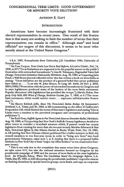 Congressional Term Limits: Good Government or Minority Vote
