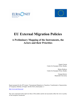 EU External Migration Policies: a Preliminary Mapping of the
