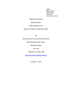 MDN Mouvement D&eacute;mocratie Nouvelle Each vote counts Parliament