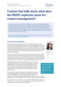 Content that talks back: what does the MOOC explosion mean for