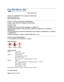 Safety Data Sheet Product No. 16055 PELCO&reg; Conductive Nickel