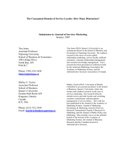 (2005) The Conceptual Domain of Service Loyalty: How Many