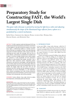 Preparatory Study for Constructing FAST, the World`s Largest Single