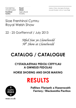 Horse Shoeing and Shoe Making Results