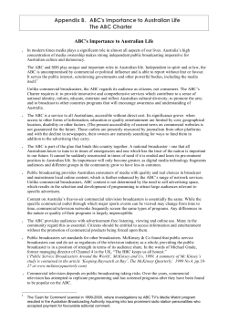 Appendix B. ABC`s Importance to Australian Life The