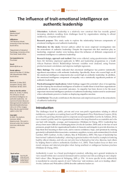 The influence of trait-emotional intelligence on authentic leadership