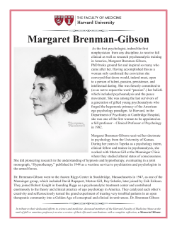 Margaret Brenman-Gibson - Harvard Medical School