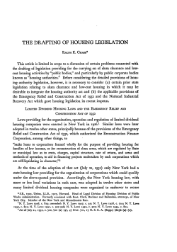 The Drafting of the Housing Legislation
