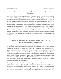 Housing Markets, Government Programs, and Race