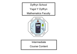 GCSE Course Content Intermediate Tier