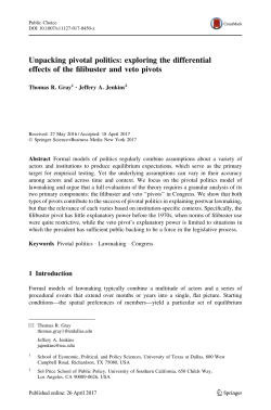 Unpacking Pivotal Politics: Exploring the Differential Effects of the