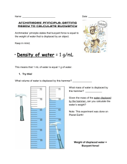 Archimedes` Principle: Getting Ready to Calculate Buoyancy