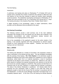 The Oral Hearing Introduction A preliminary oral hearing took place