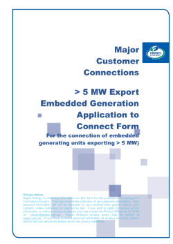 Export Embedded Generation Application Form greater than 5 MW