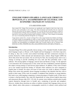 english versus swahili: language choice in bongo flava