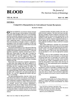 Competitive repopulation in unirradiated normal recipients [editorial