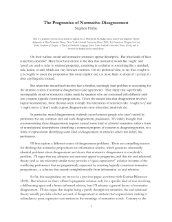 The Pragmatics of Normative Disagreement