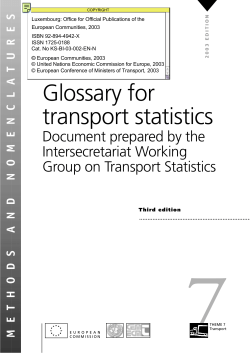 Glossary for transport statistics - European Commission