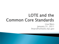 LOTE and the Common Core Standards