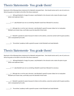 Thesis Statements- You grade them!